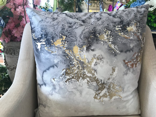 Grey Gold Skyhues Marble pilliow 20"x20"