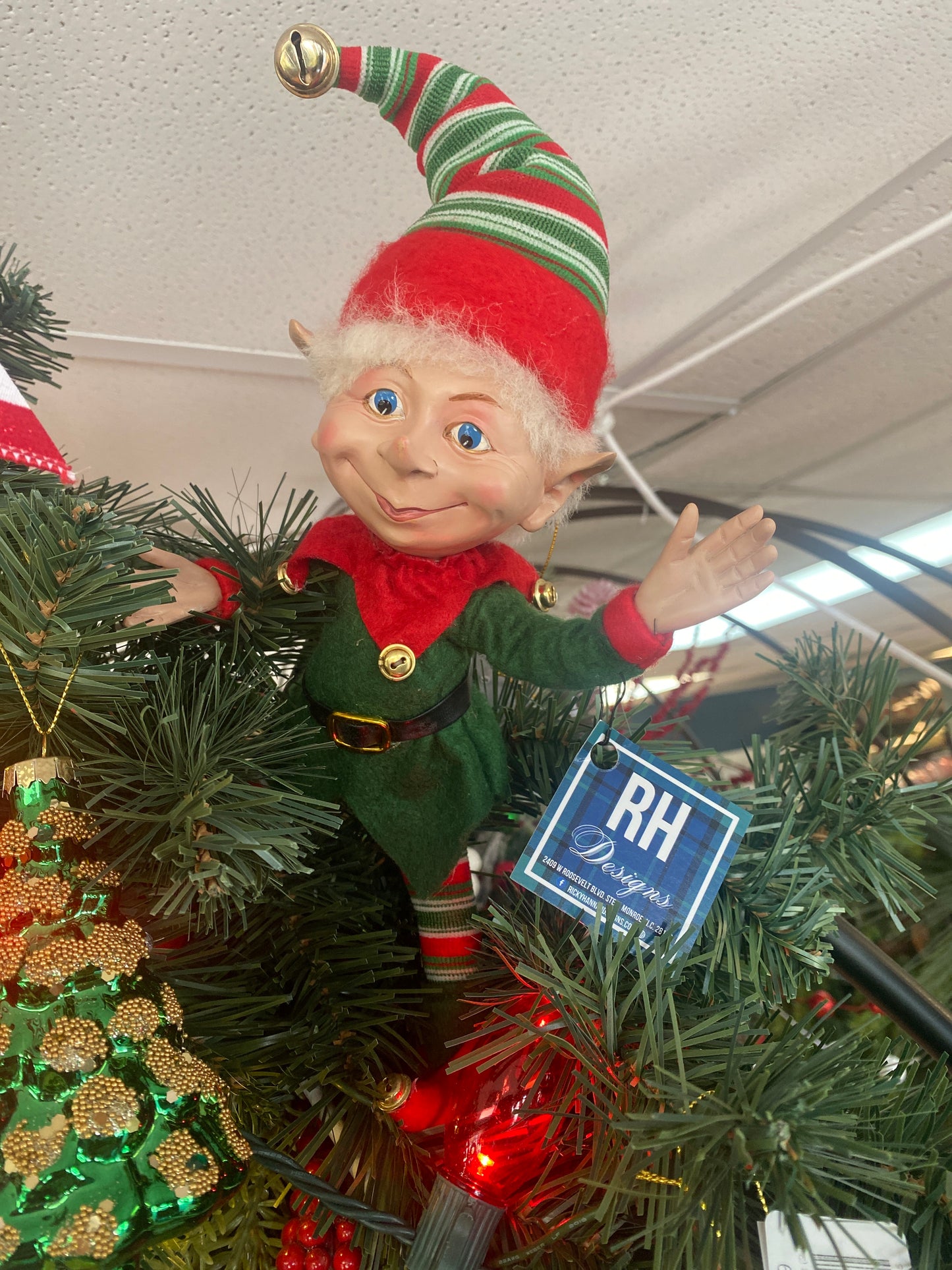 15” Red & Green Posable Christmas Elf