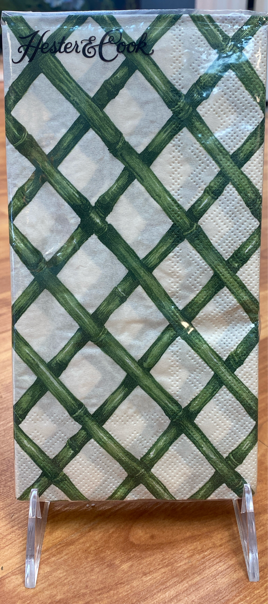 Green Lattice Guest Napkins Pack of 16