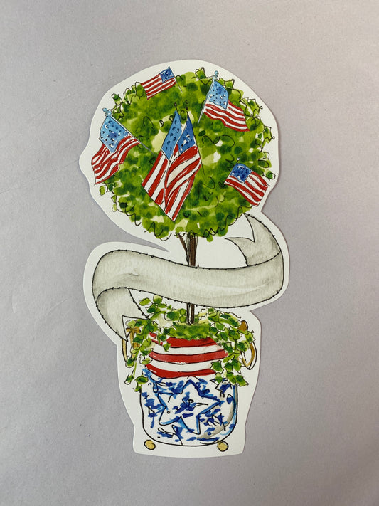 Die Cut Accents Patriotic Topiary