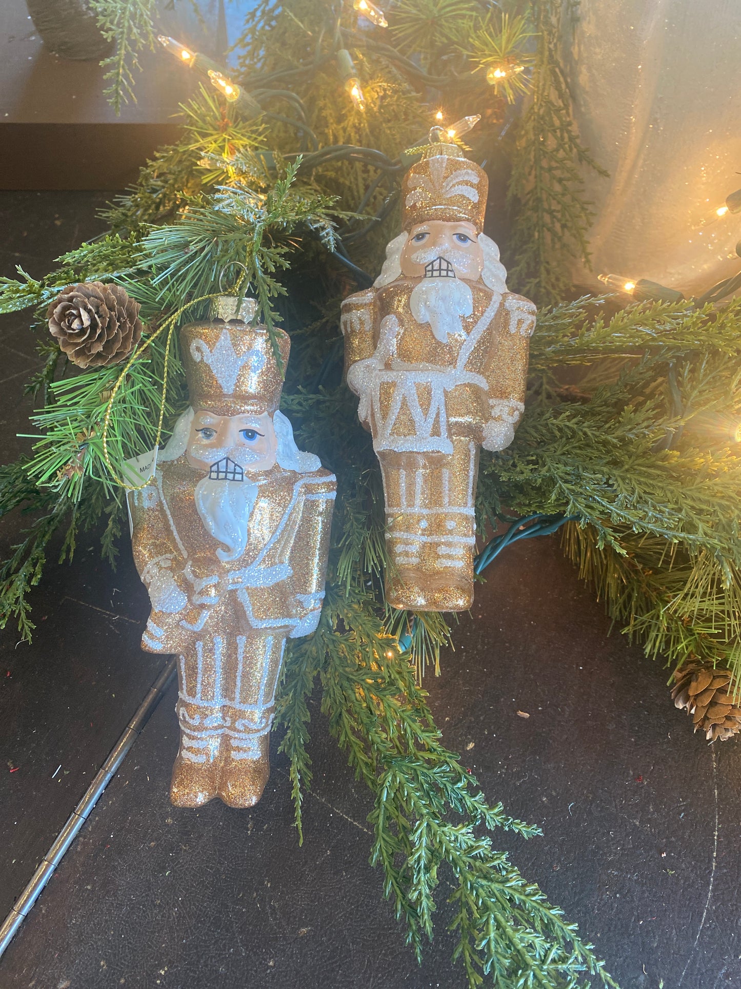 6.5" Glass Gingerbread Soldier Ornament 2 Styles