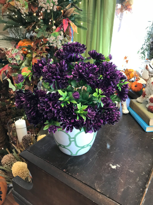 14.5" Purple Fall Mum Bush