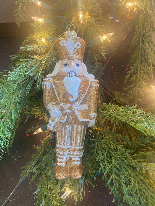 6.5" Glass Gingerbread Soldier Ornament 2 Styles