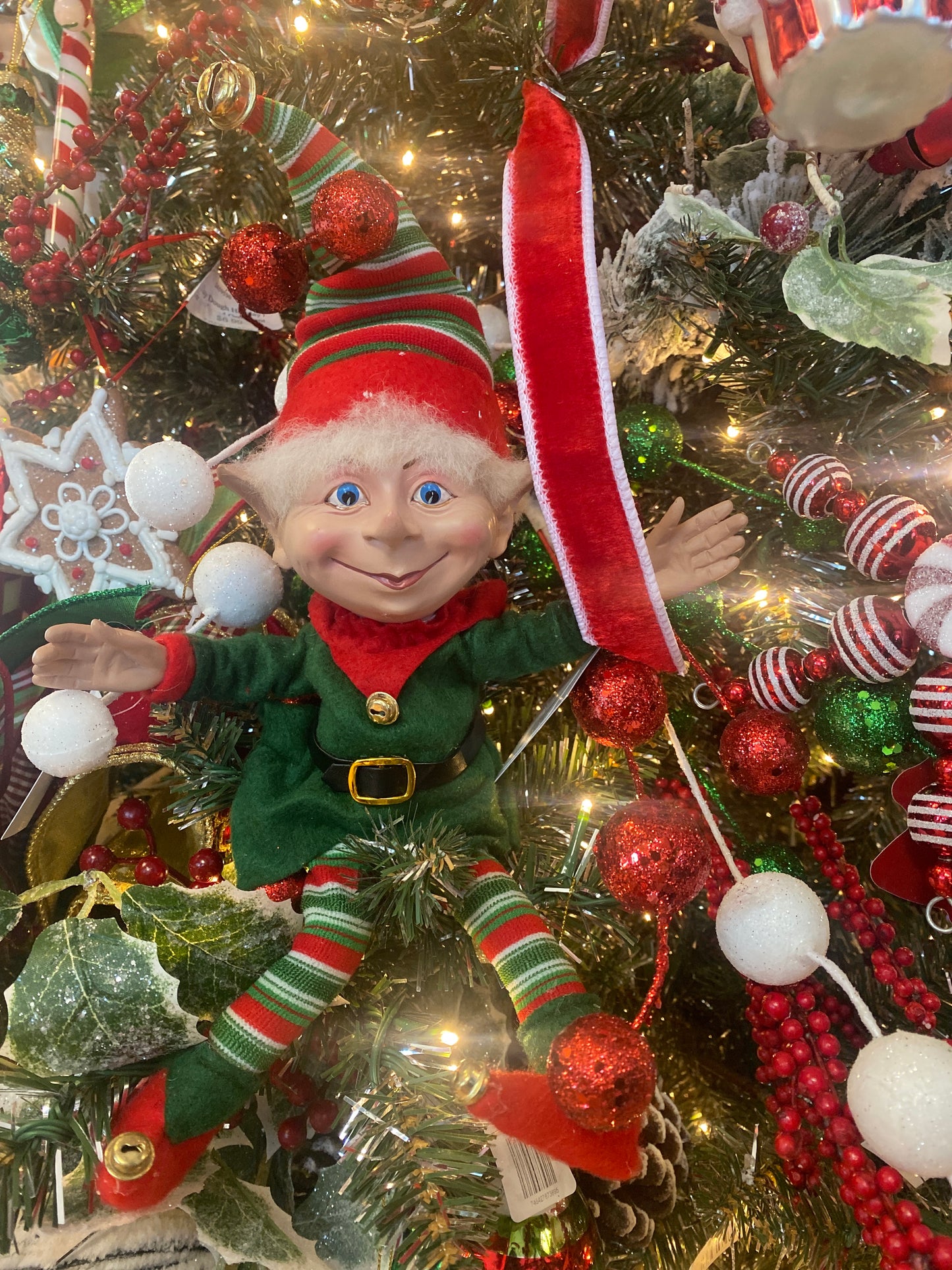 15” Red & Green Posable Christmas Elf