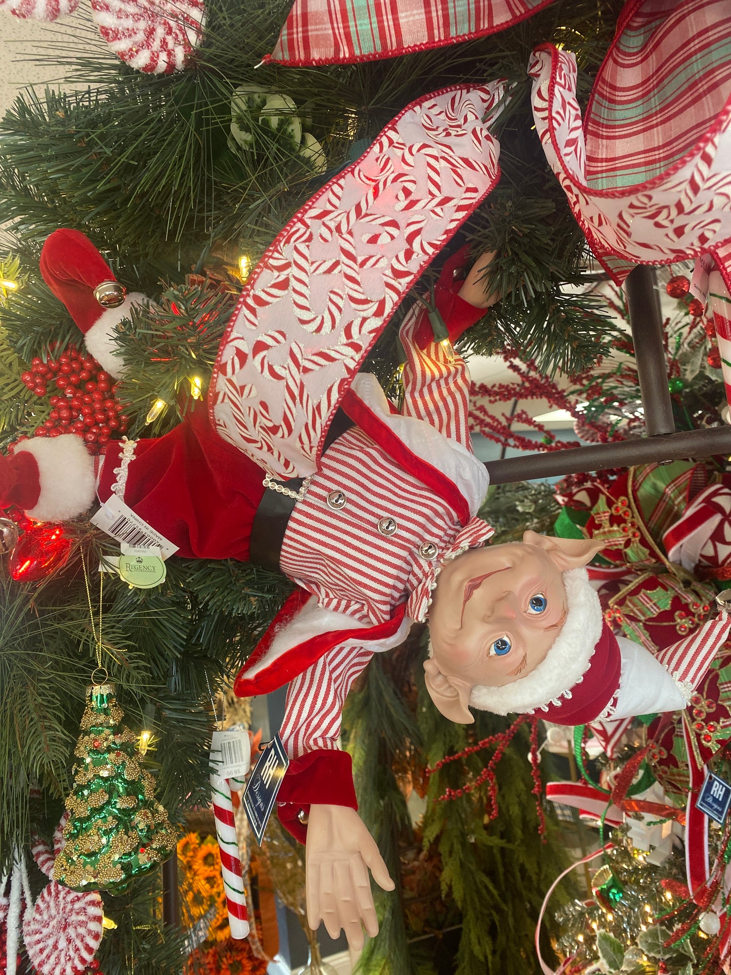 22” Posable Elf in Red Velvet with Bells