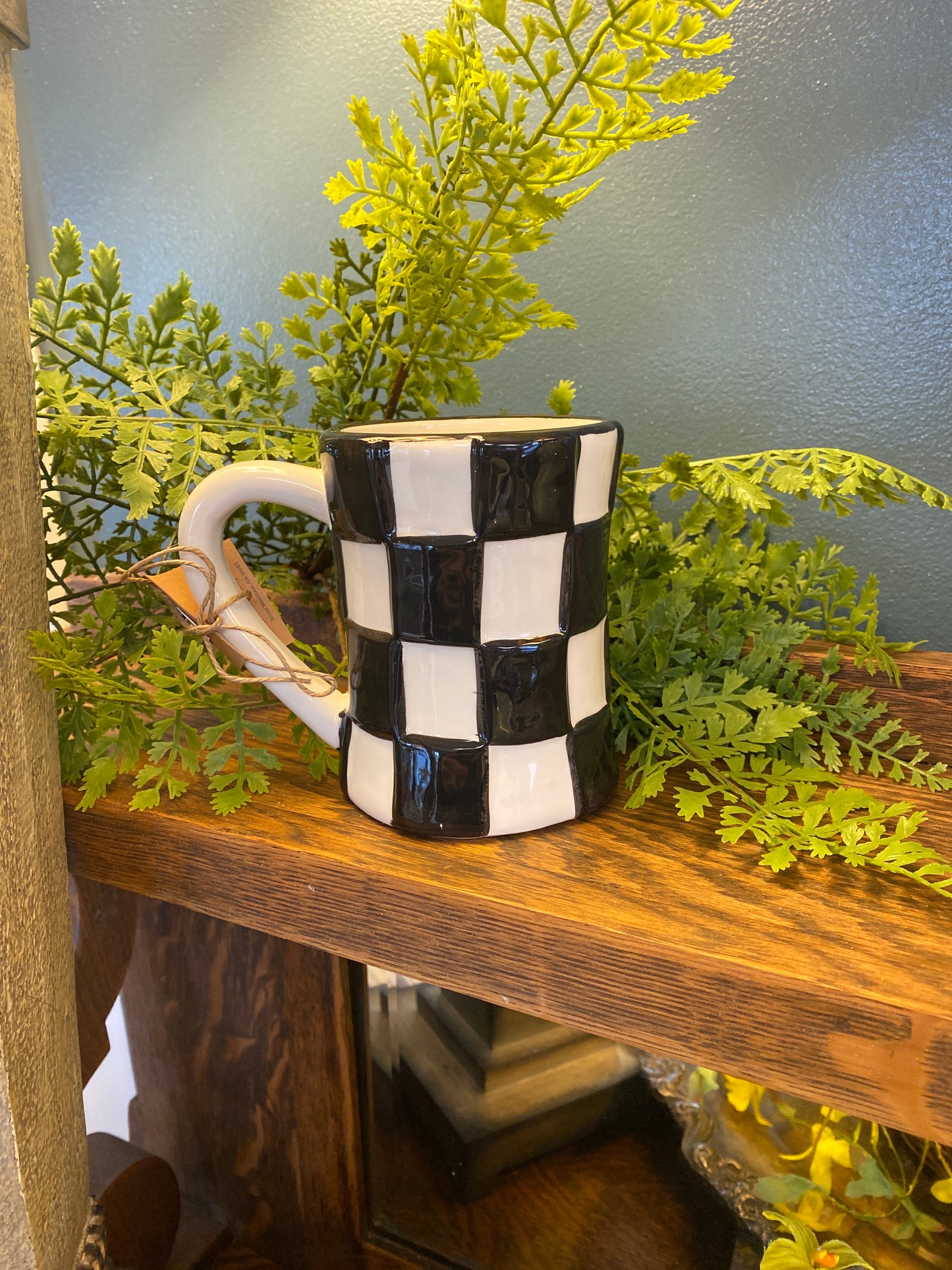 Large Check Bistro Mugs