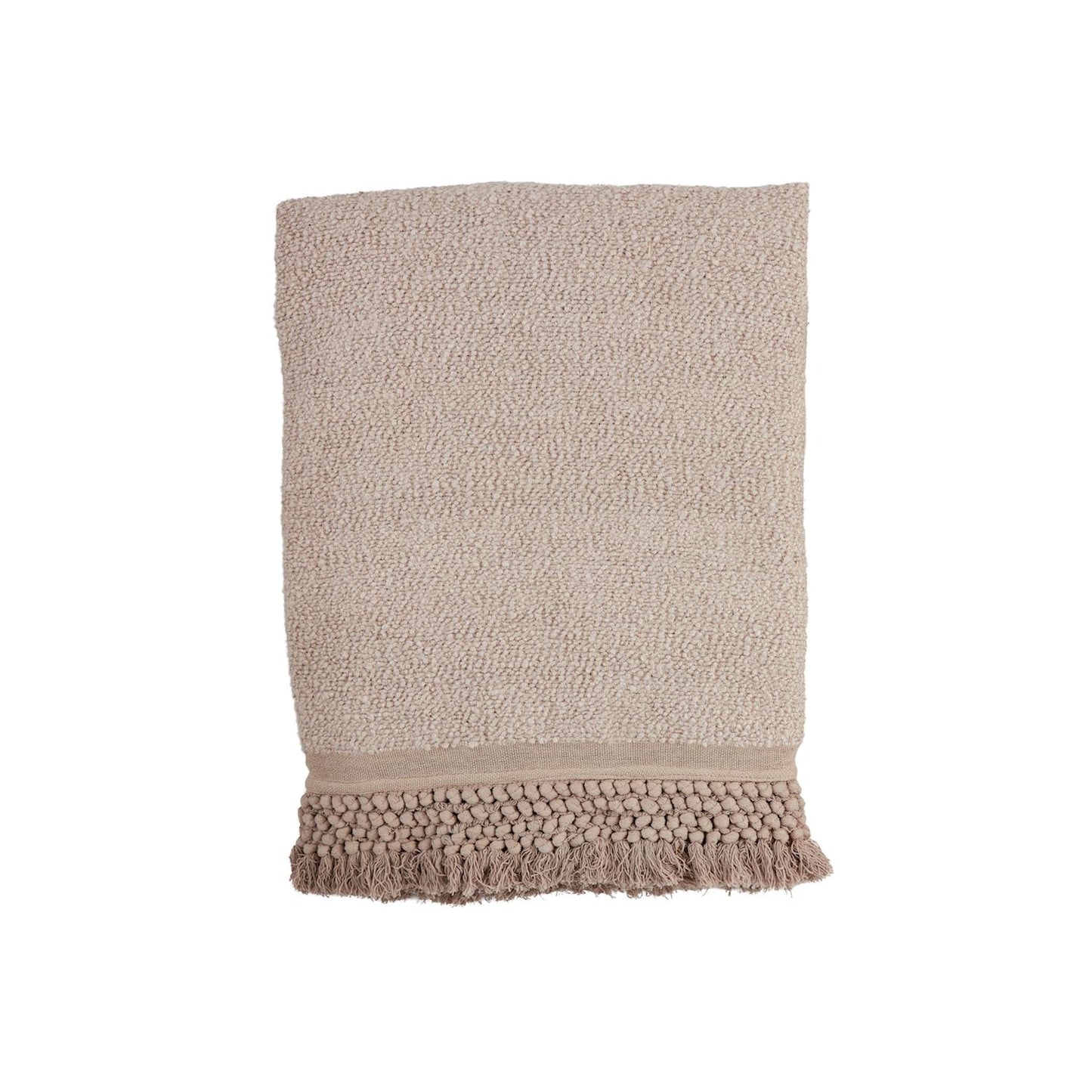 Taupe Tassel Throw Blanket