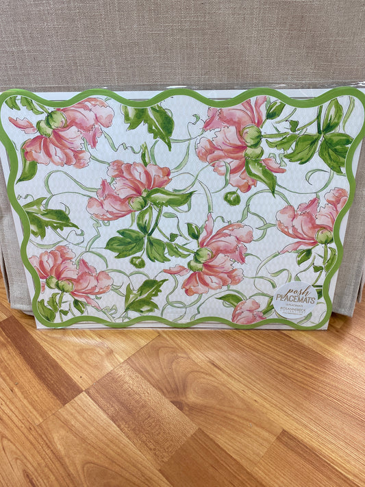 Posh Die Cut Placemat Blush Garden Party Flowers