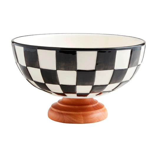 Checked Pedestal Bowl