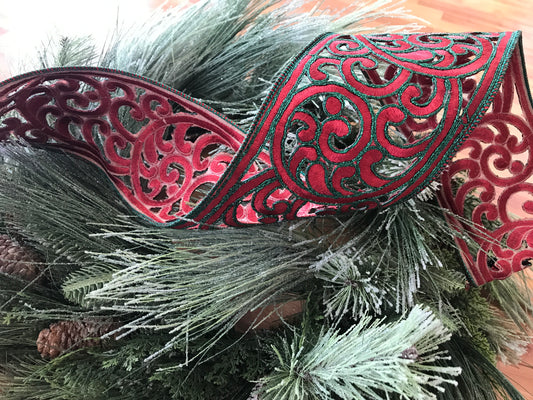 4”x10yds Ribbon (Emerald/Red)