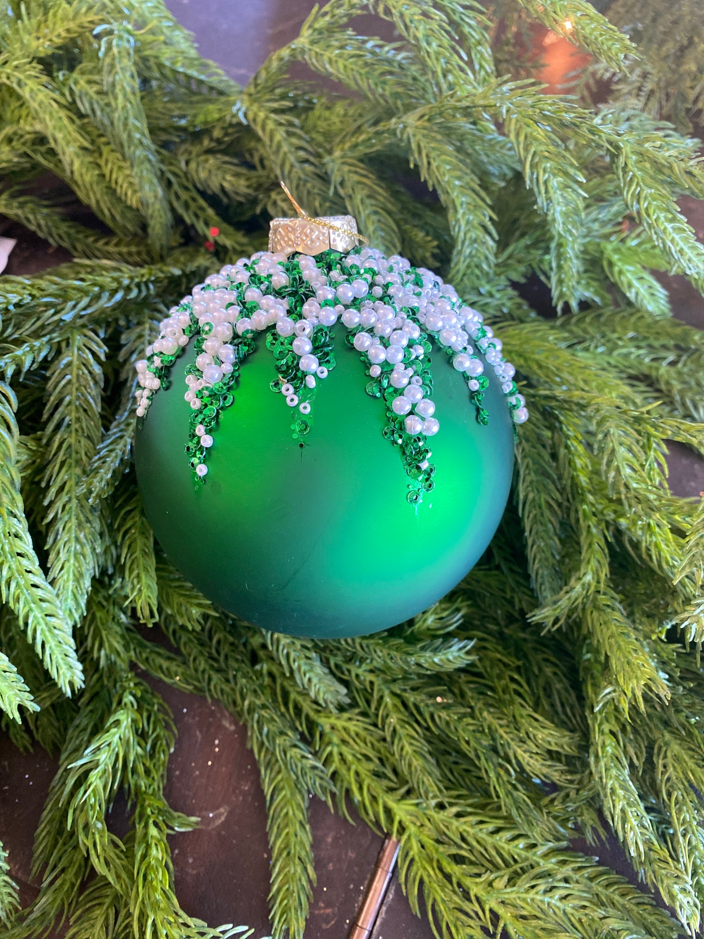 Green Glass Ornaments