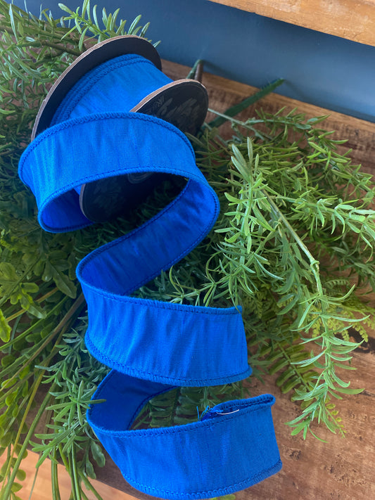 Dupioni Supreme Wired Edge Royal 1 1/2" x 10yds