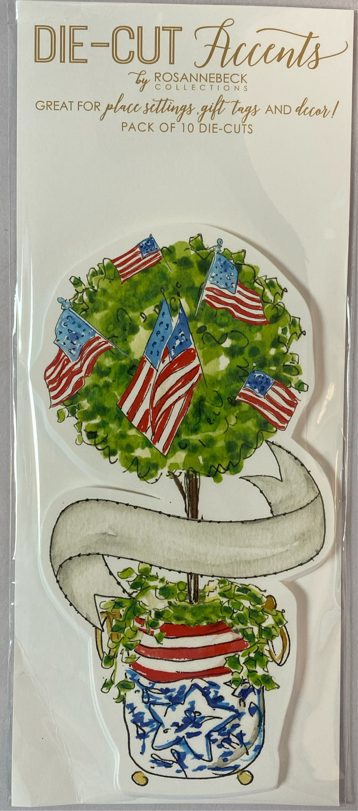Die Cut Accents Patriotic Topiary