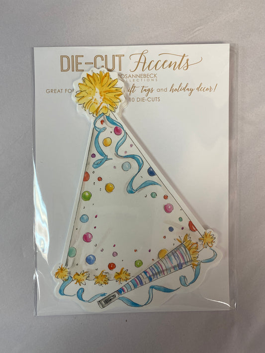 Die Cut Accents Colorful Party Hat