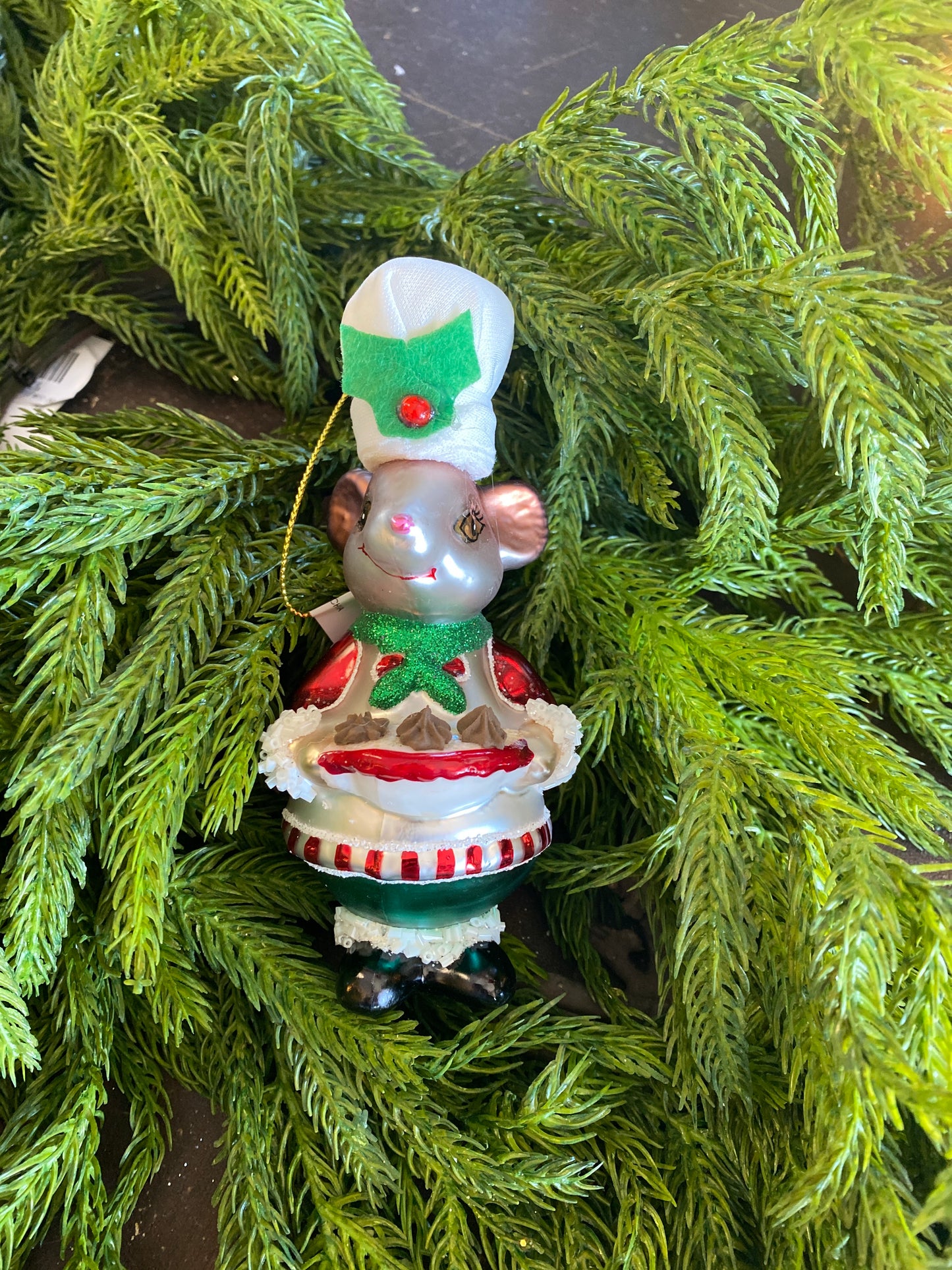 5.5" Glass Mouse Cake Ornament