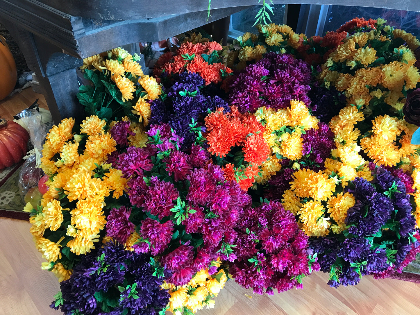 14.5" Orange Fall Mum Bush