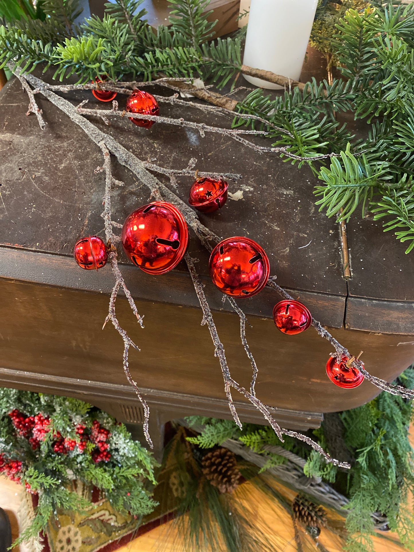 36" Red Jingle Bell Stem