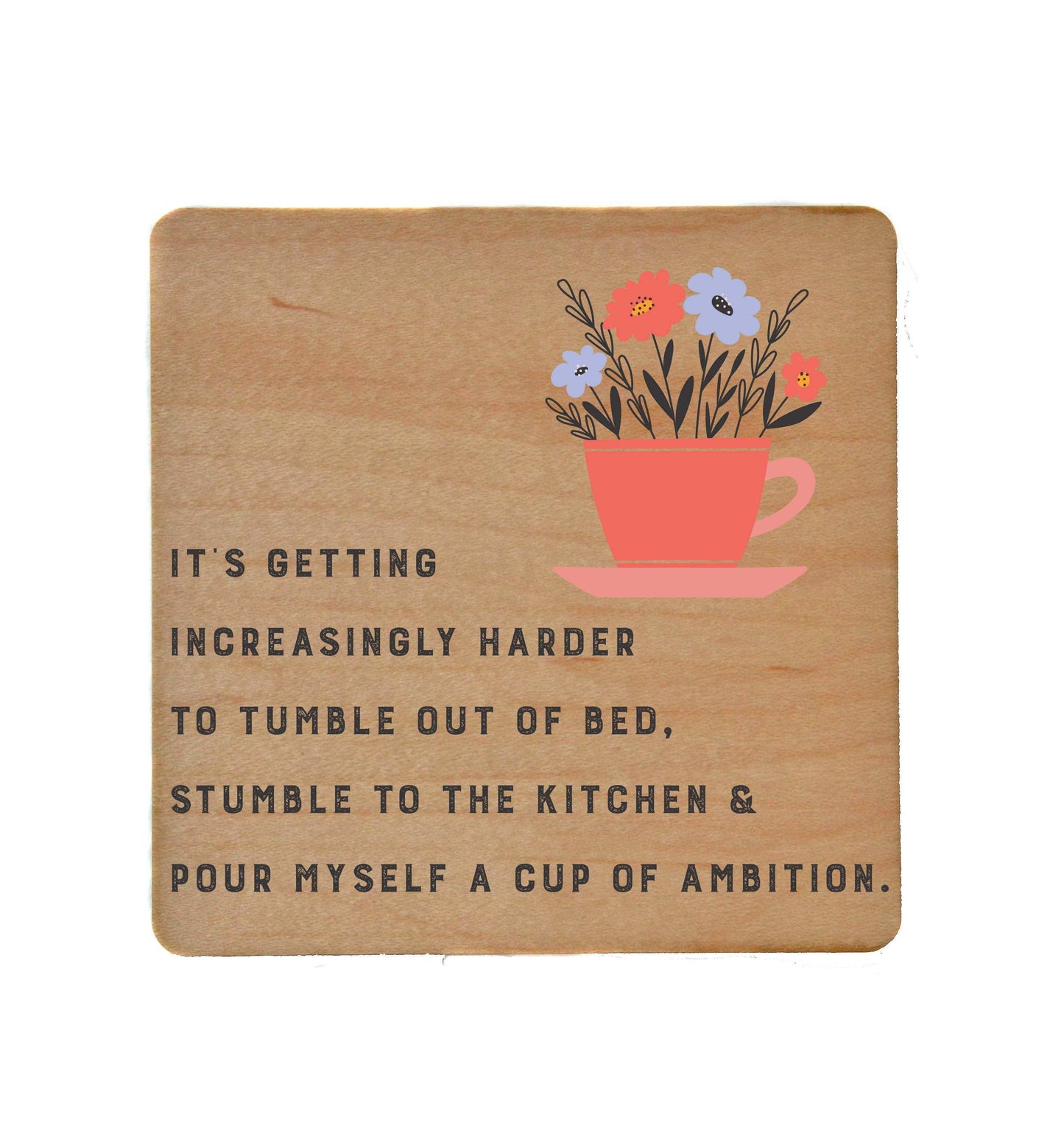 Tumble Out Of Bed Funny Wooden Coasters - Coasters Gift