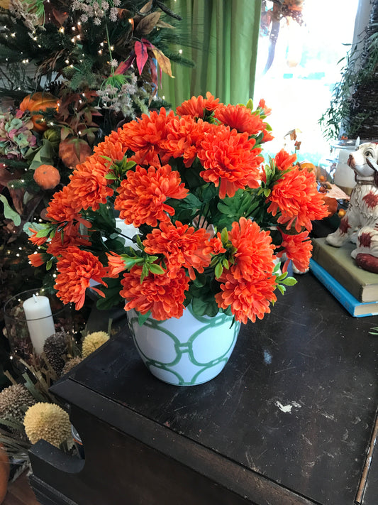 14.5" Orange Fall Mum Bush