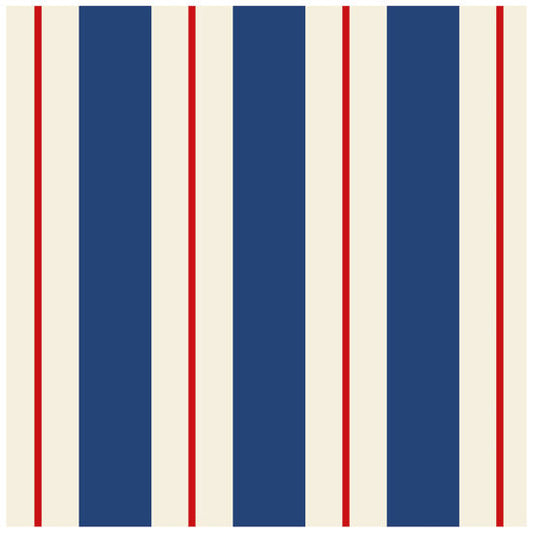 Navy & Red Awning Stripe Cocktail Napkins Pack of 20