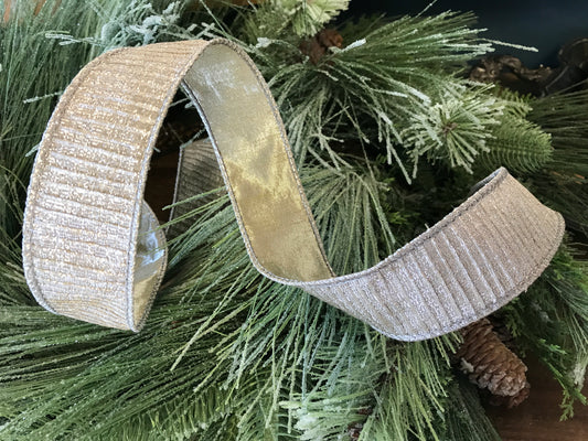 1.5"x10yds Pleated Lame, Platinum