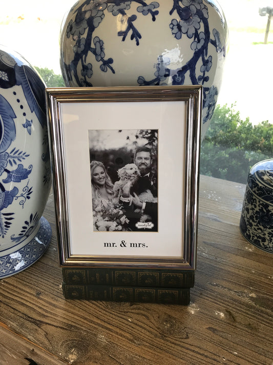 4"x6" Mr. & Mrs. Metal Picture Frame