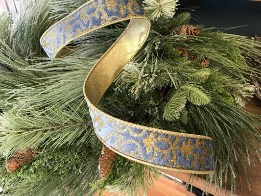 1.5" x 10yds Velvet Glitter Treillage