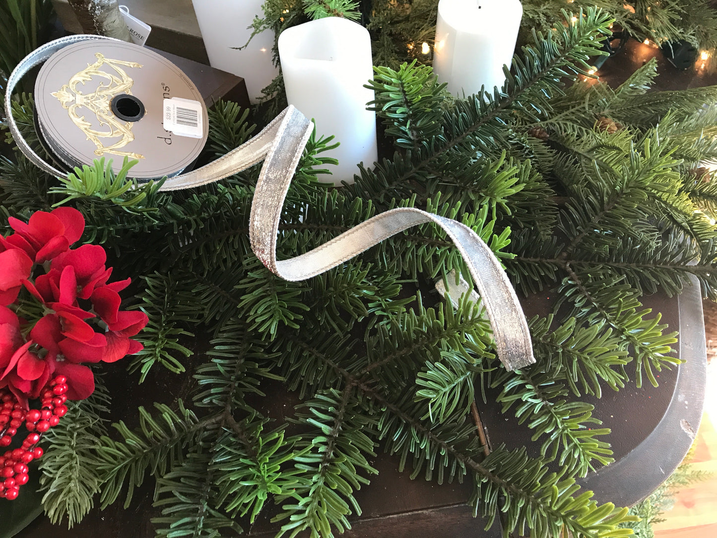 .5" x10yds Faux Metallic Velvet Lame Backing, Silver