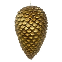 Plastic Pinecone Ornament - Rustic Metallic Gold 18"