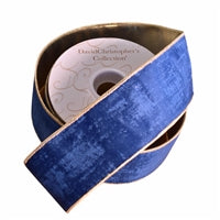 Textured Navy Blue Velvet Ribbon 2.5"x10yds