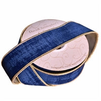 Textured Navy Blue Velvet Ribbon 1.5"x10yds