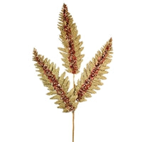Jumbo Glitter Sequin Fern Gold/Red 34"