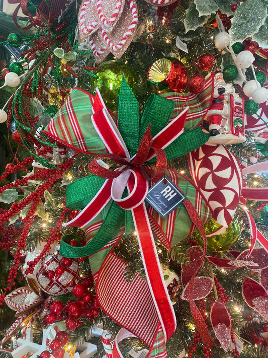 North Pole Plaid Bow