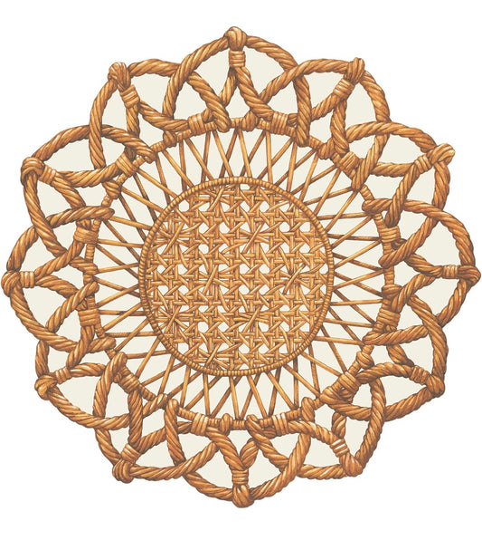Die-cut Rattan Weave Placemat - 12 sheets