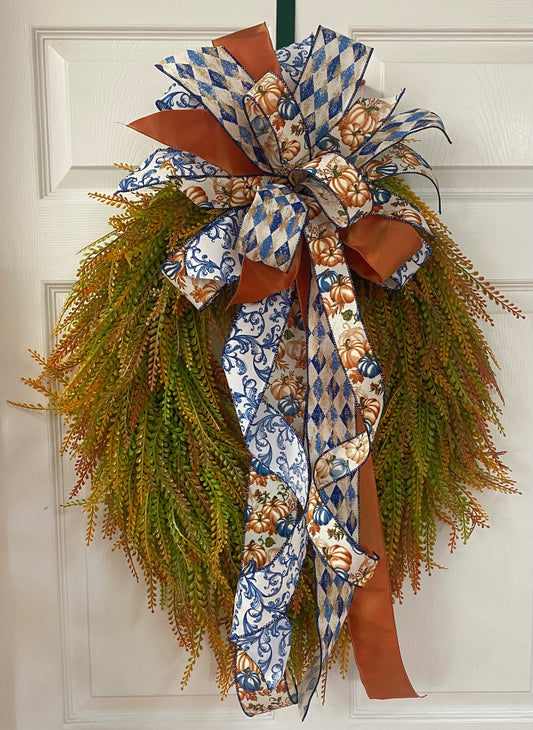 Orange, Royal & Navy Pumpkin Bow (Bow Only)