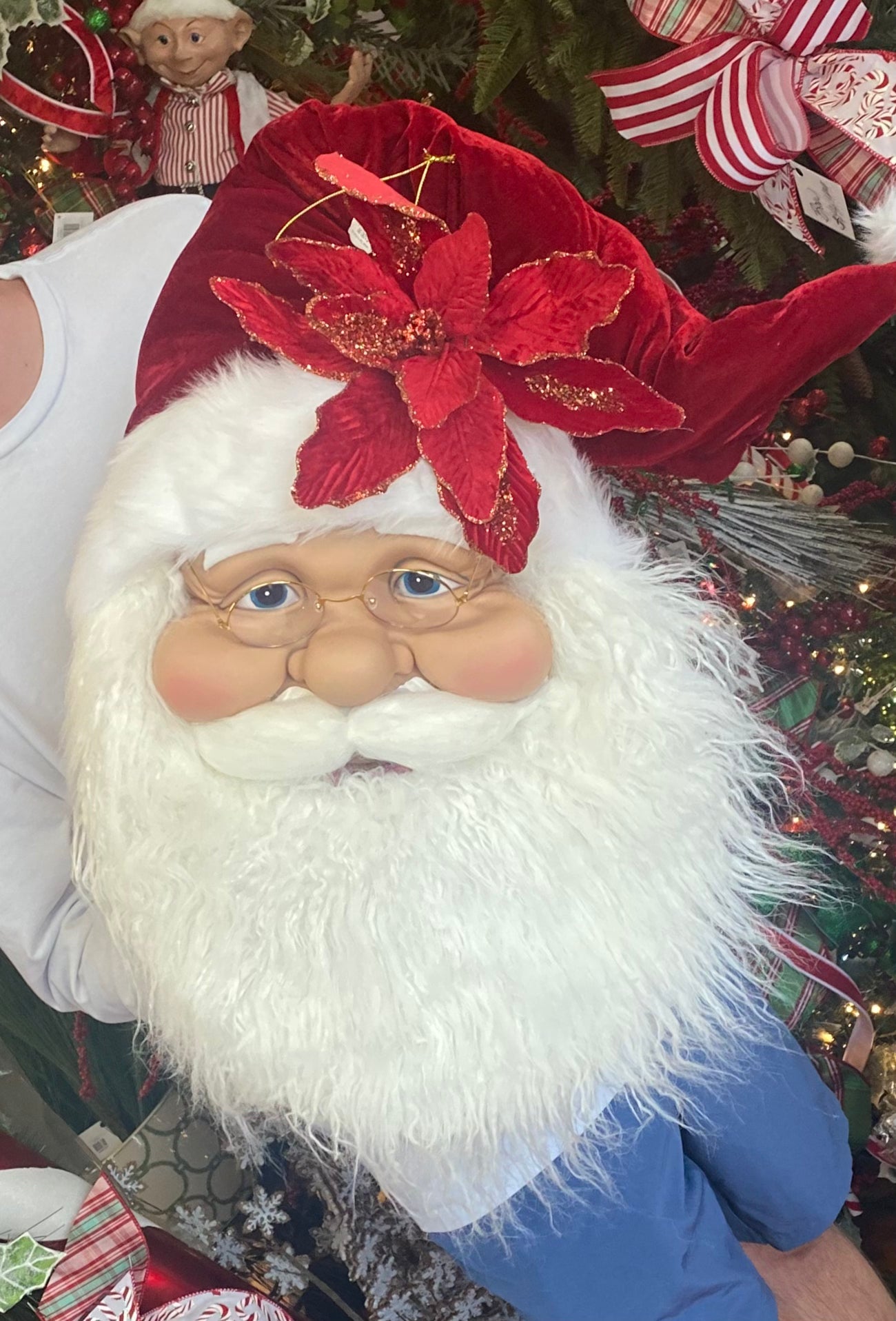 26" Velvet Santa Bust Wall Hanging