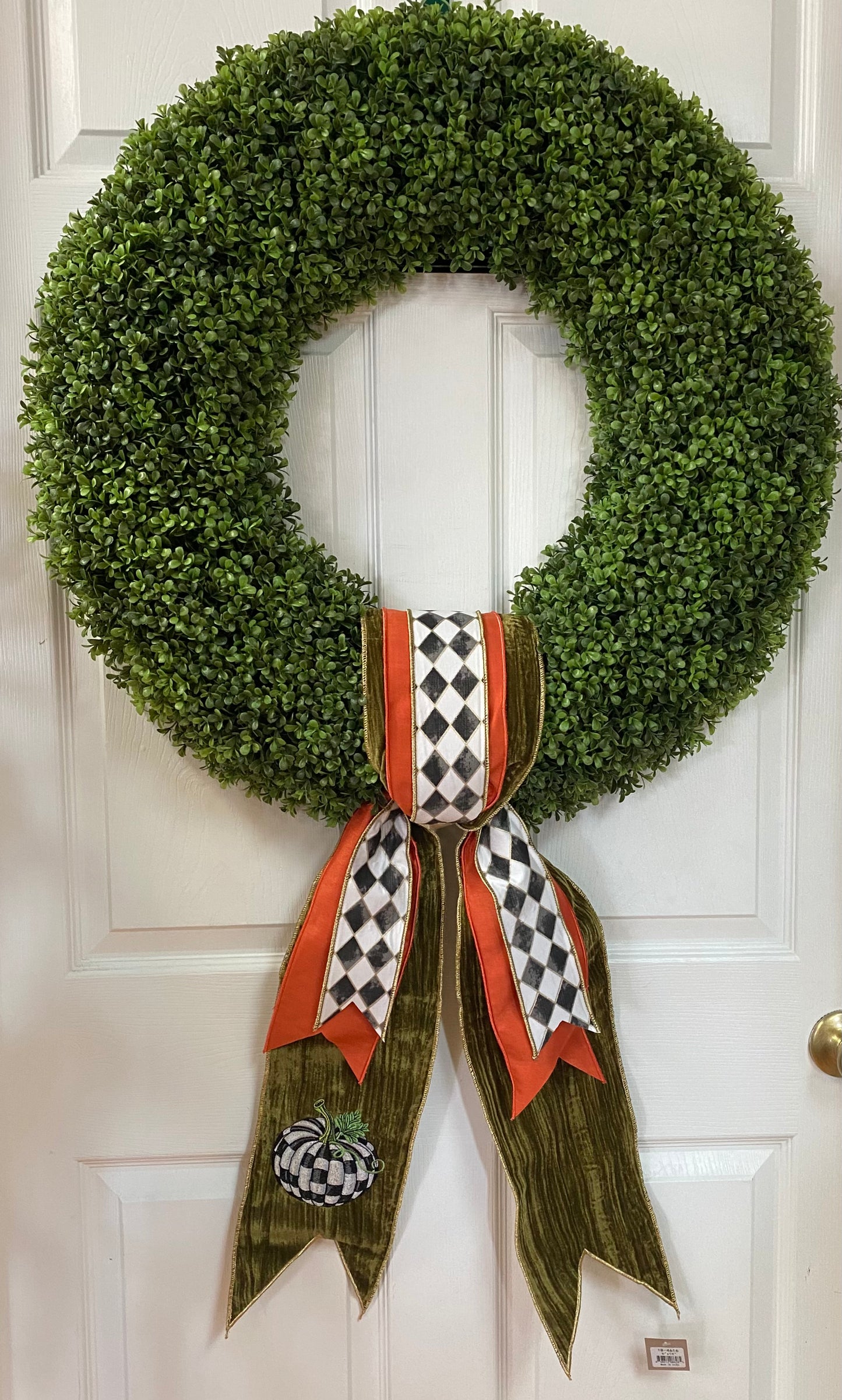 6"x70" Moss Banner/ Wreath Sash with Gold Backing