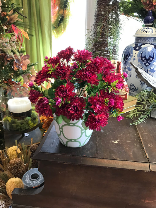 14.5” Fall Burgundy Mum Bush