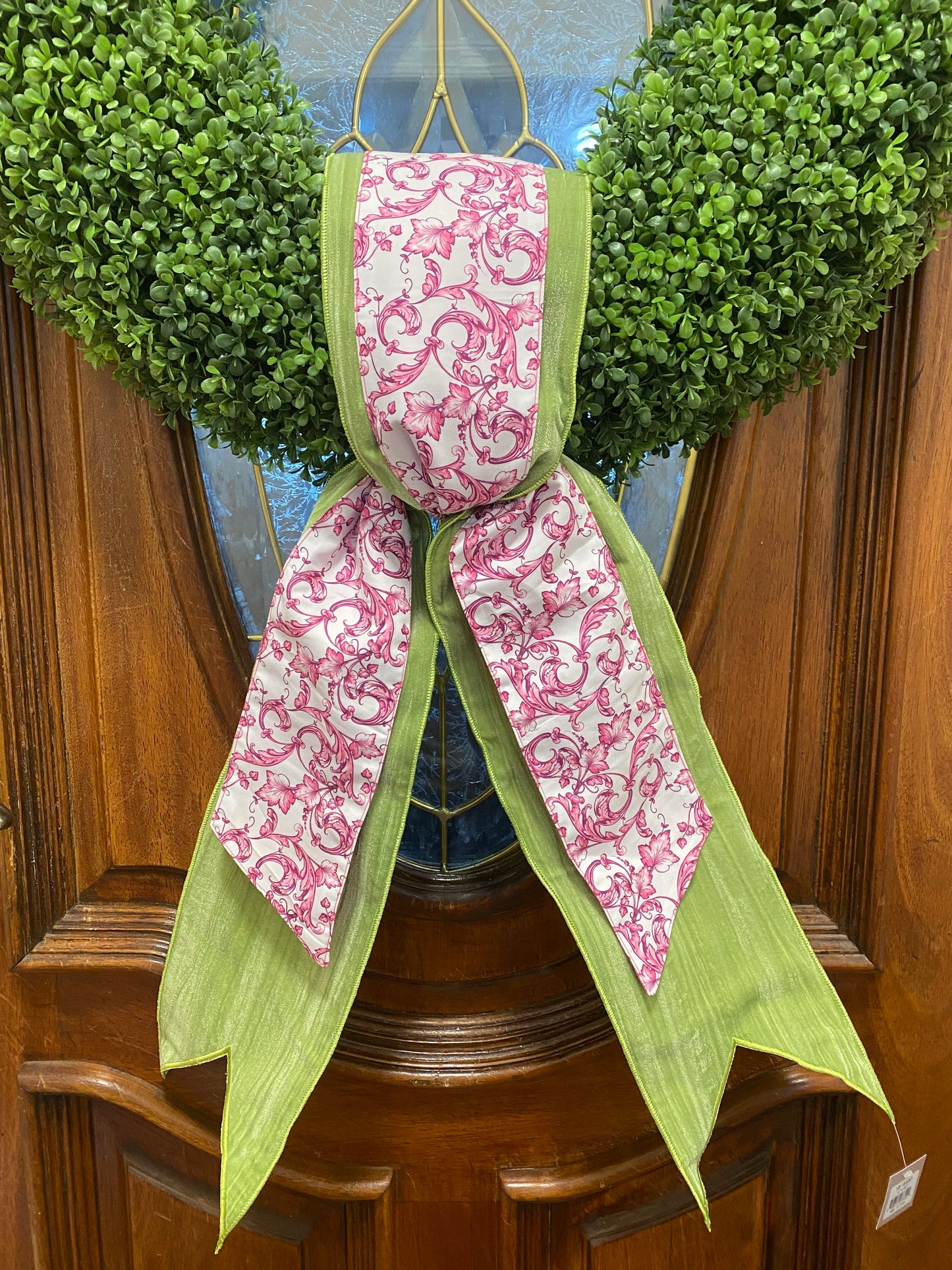Hot Pink Taffeta Acanthus Scroll Wreath Sash 4"x56"