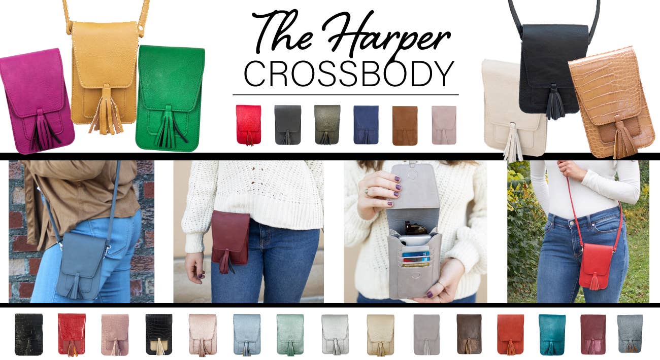 Harper Crossbody: Camel Croc