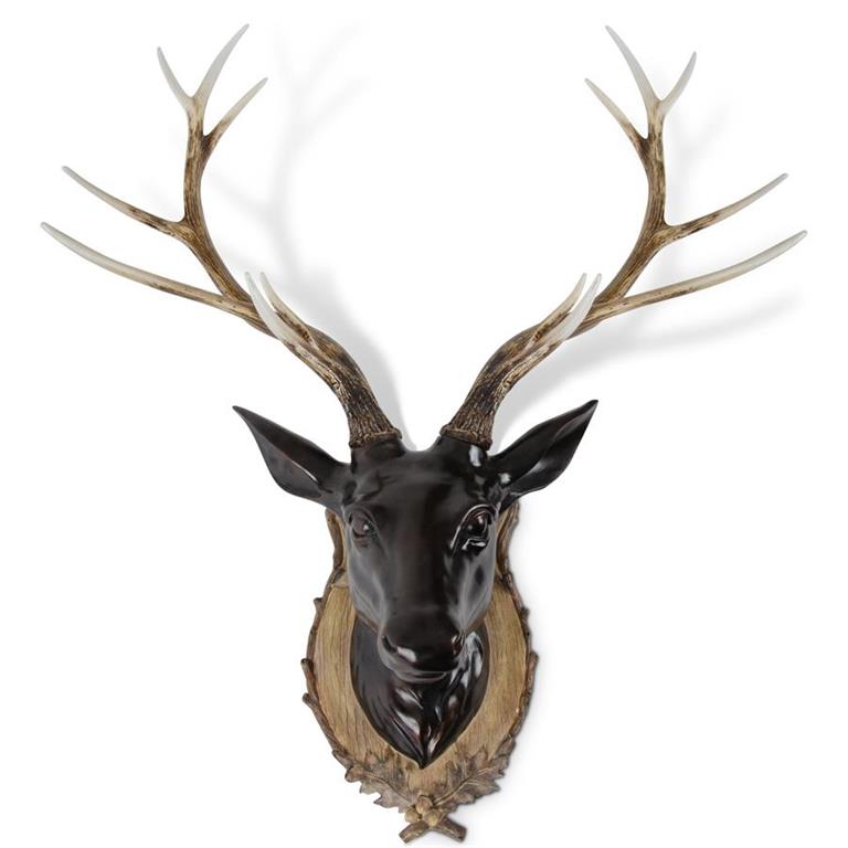 42" Dark Brown Resin Wall Mont Deer Bust