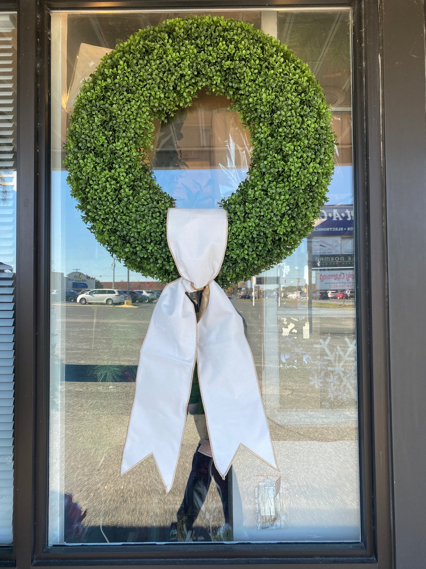 6"x 70" Winter White Banner/ Wreath Sash with Gold Backing (Sash Only)