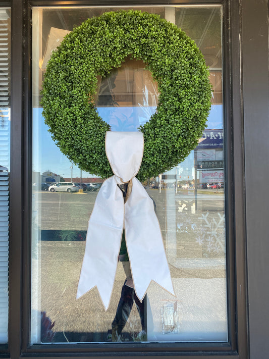 6"x 70" Winter White Banner/ Wreath Sash with Gold Backing (Sash Only)