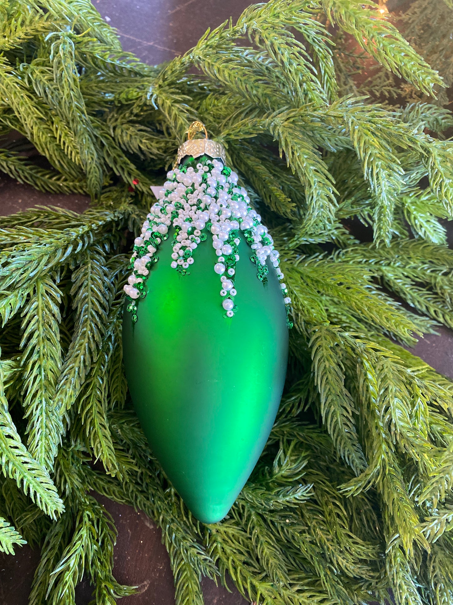 Green Glass Ornaments