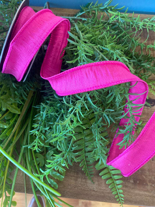 Dupioni  Wired Edge, Fuchsia 7/8"x10yds