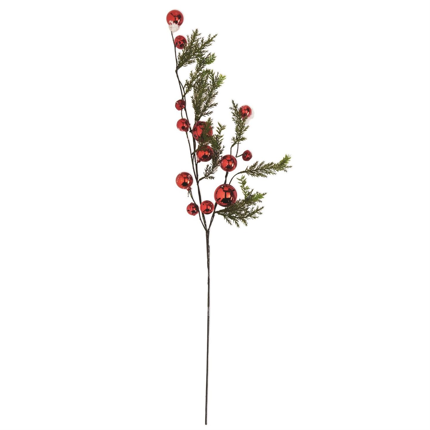 35" Snowy Pine Branch w/ Red Bells