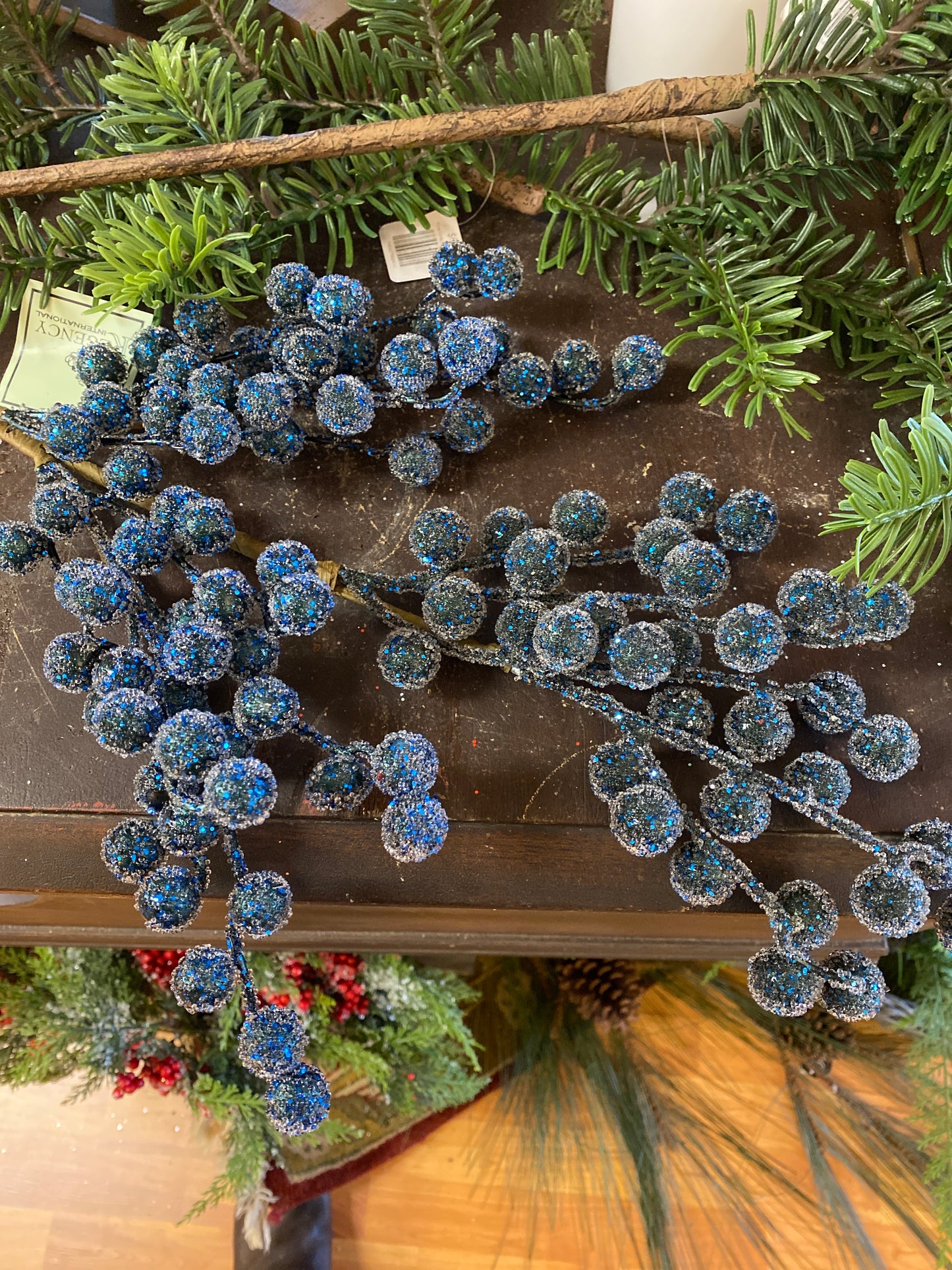 29” Beaded Berry Spray