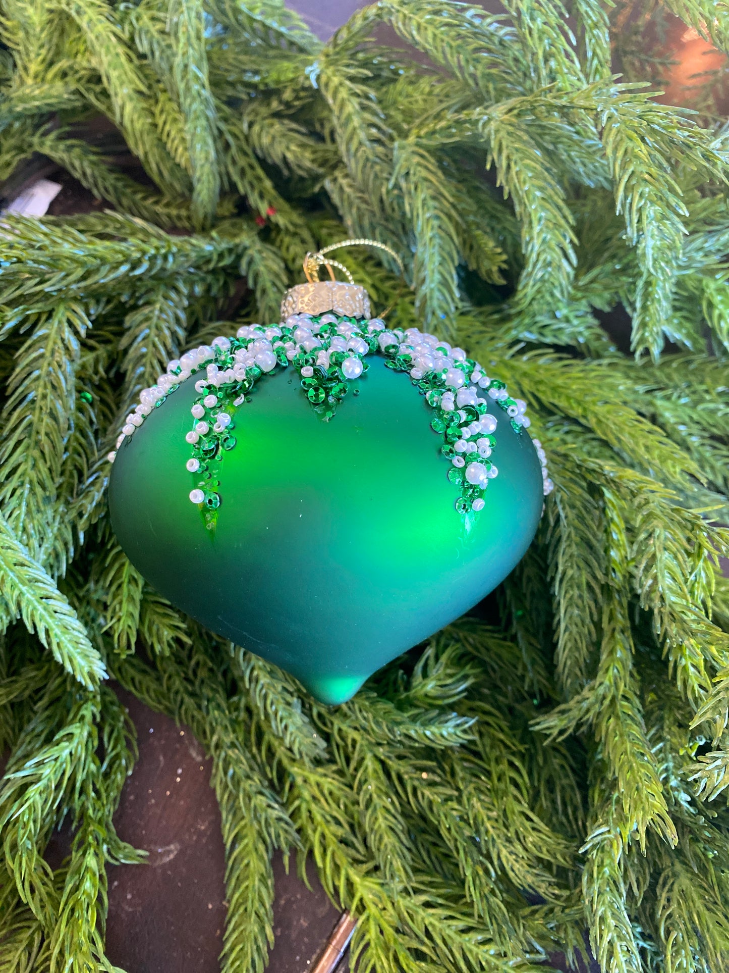 Green Glass Ornaments