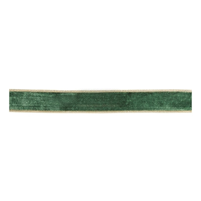 1.5"x5yds Green With Gold trim Ribbon