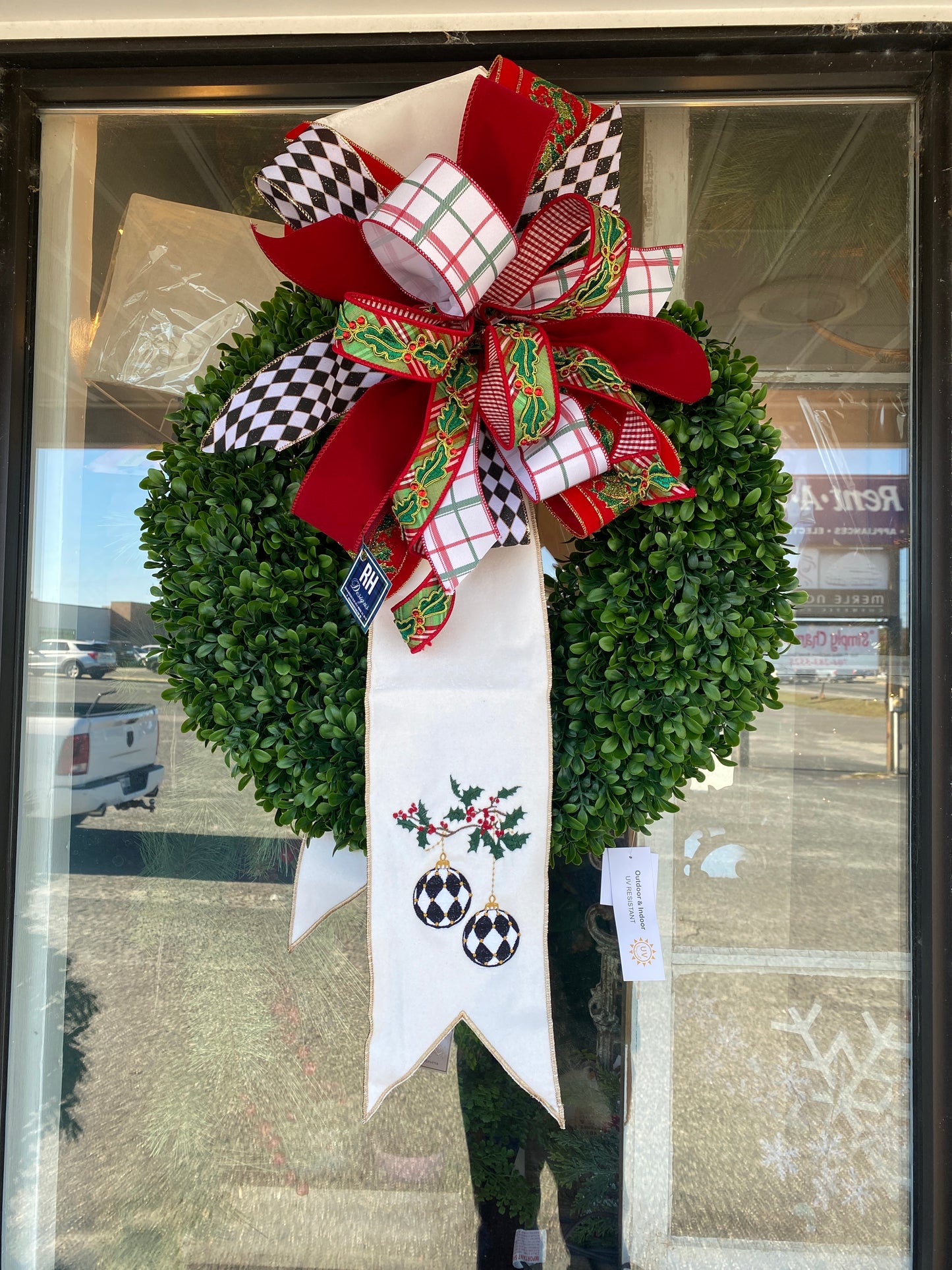 6"x 70" Winter White Banner/ Wreath Sash with Gold Backing (Sash Only)